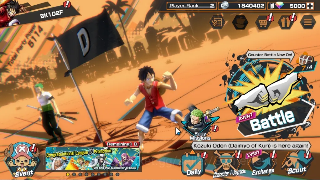 One Piece Bounty Rush Accounts Starter Global|Starter|Ready Gacha 5000 Rainbow Diamonds|*6 (30 Million Berry Bounty Monkey 1