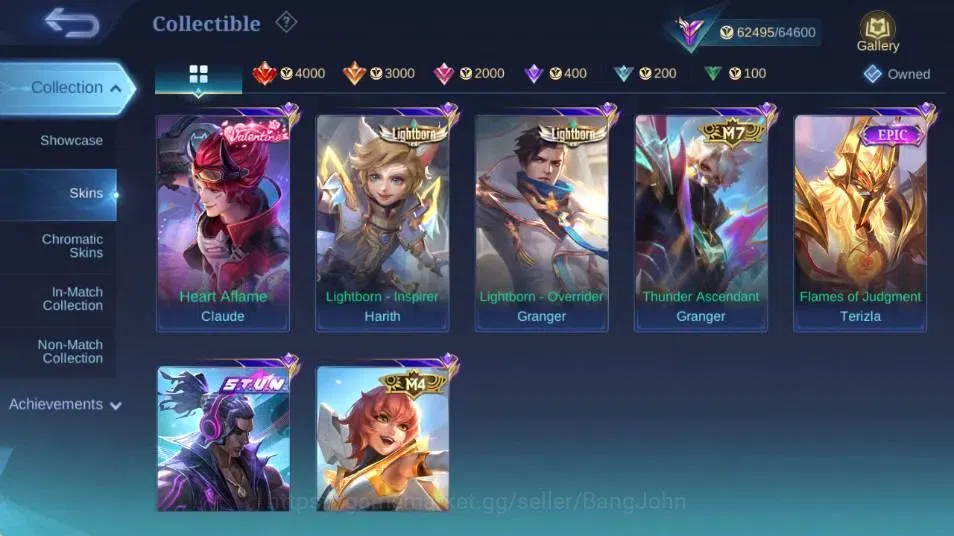 Mobile Legends: Bang Bang Accounts Collector Global|Skin 273|Renowned|KOF Karina,KFP Thamuz,ZODIAC Minotaur,S.T.U.N 12