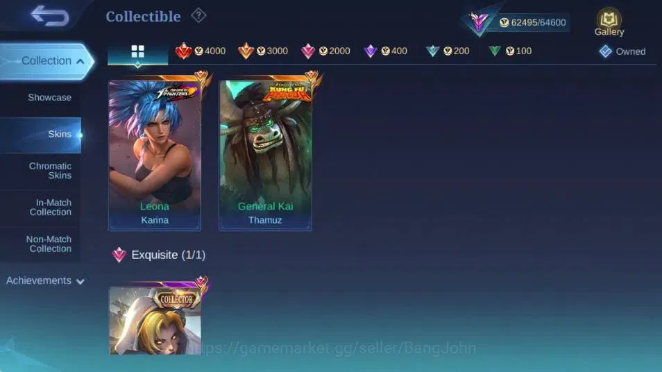 Mobile Legends: Bang Bang Accounts Collector Global|Skin 273|Renowned|KOF Karina,KFP Thamuz,ZODIAC Minotaur,S.T.U.N 5