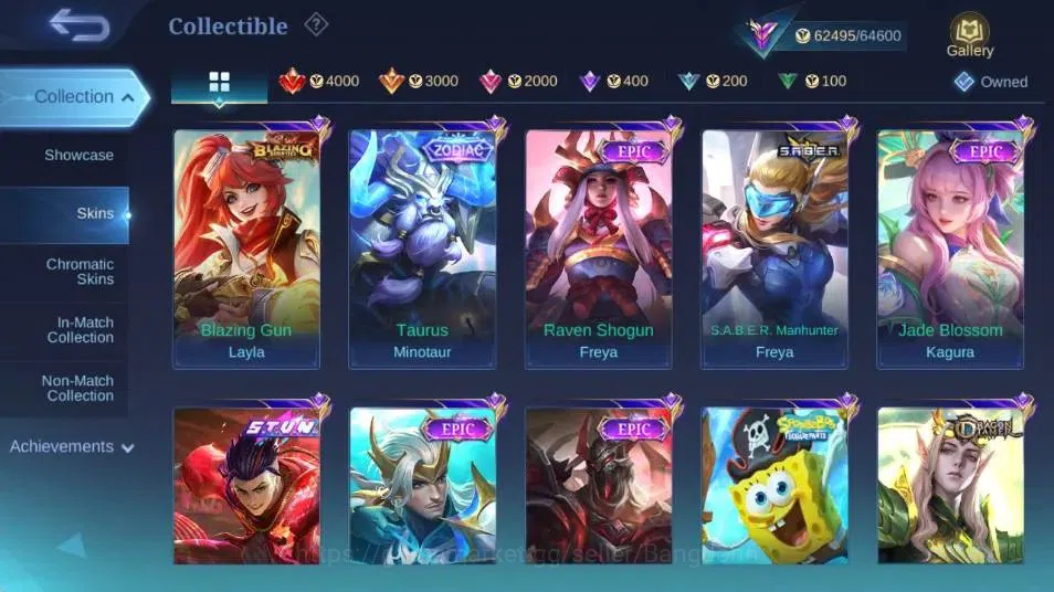 Mobile Legends: Bang Bang Accounts Collector Global|Skin 273|Renowned|KOF Karina,KFP Thamuz,ZODIAC Minotaur,S.T.U.N 8