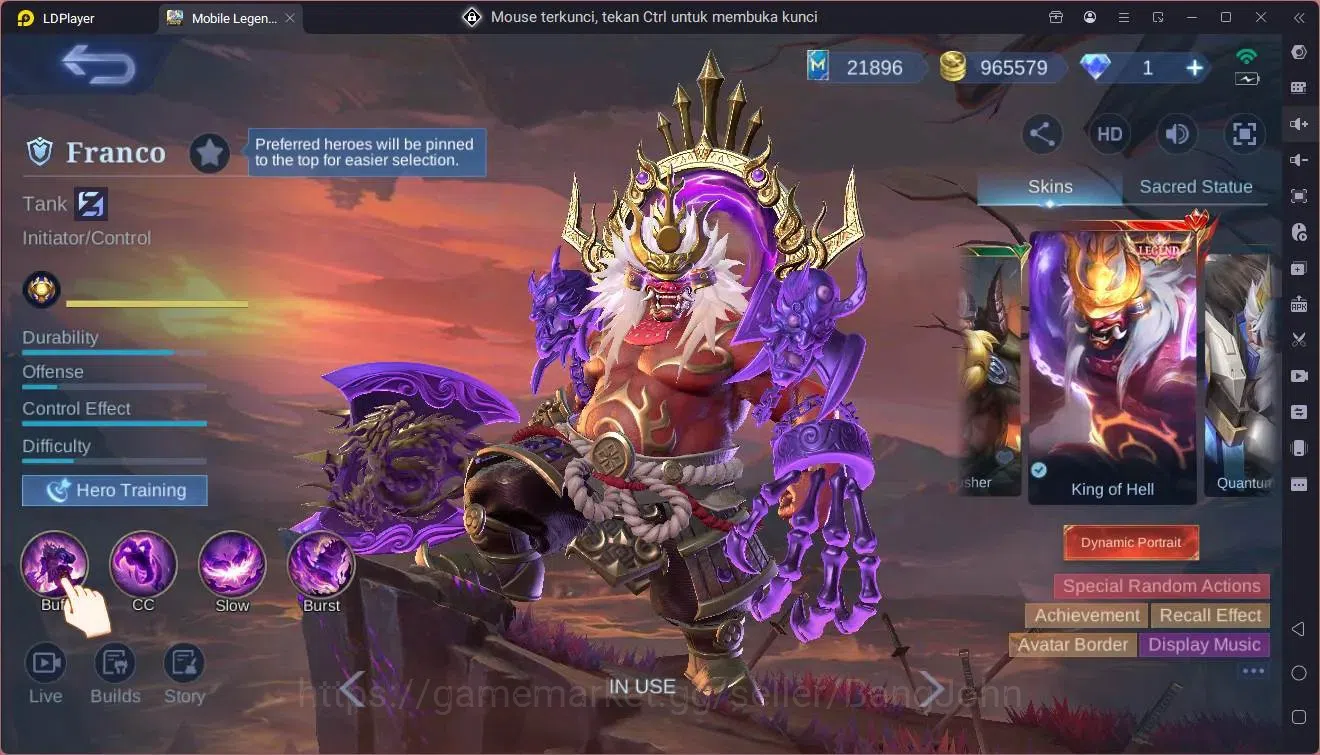 Mobile Legends: Bang Bang Accounts Global| Hero 124| Skin 445| Mega| Legend Franco,Al image 8