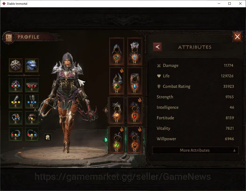 Diablo Immortal Accounts Mid-Tier NA-Chain of Honor|Change Server On|Lv60(642)|Demon Hunter|35k CR|Reso 450|Paragon 3