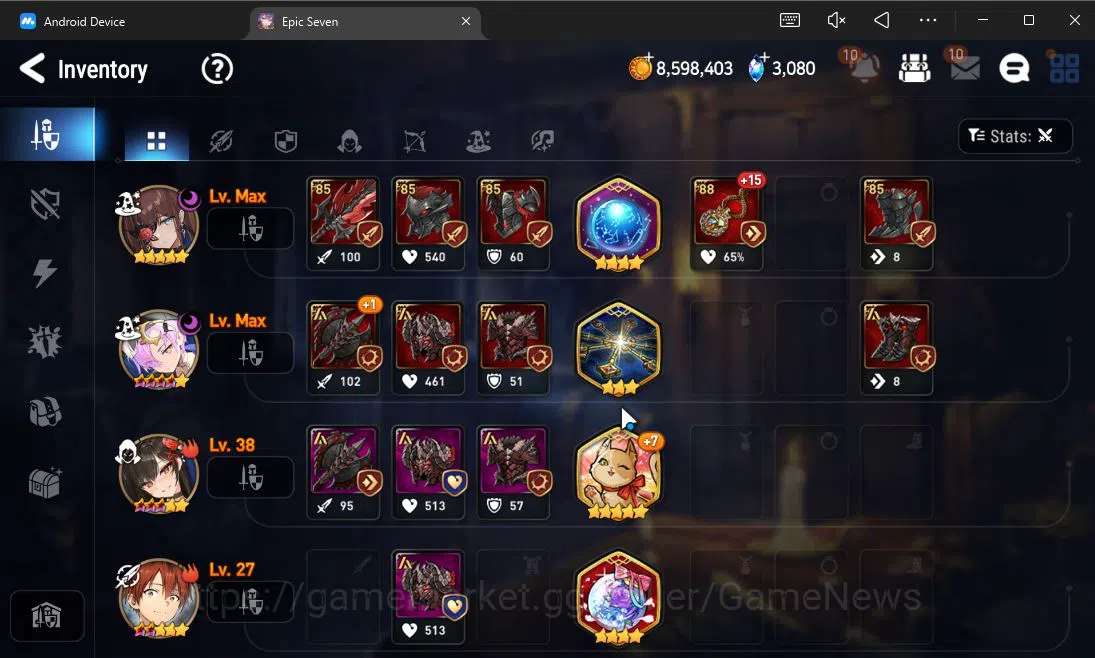 Epic Seven Accounts Starter ASIA UnVerif|Starter|3 ML (Requiem Roana,FL Lidica,EW Ludwig)+Stark,Setsuka,Ludwig|PoH ON|3K 11