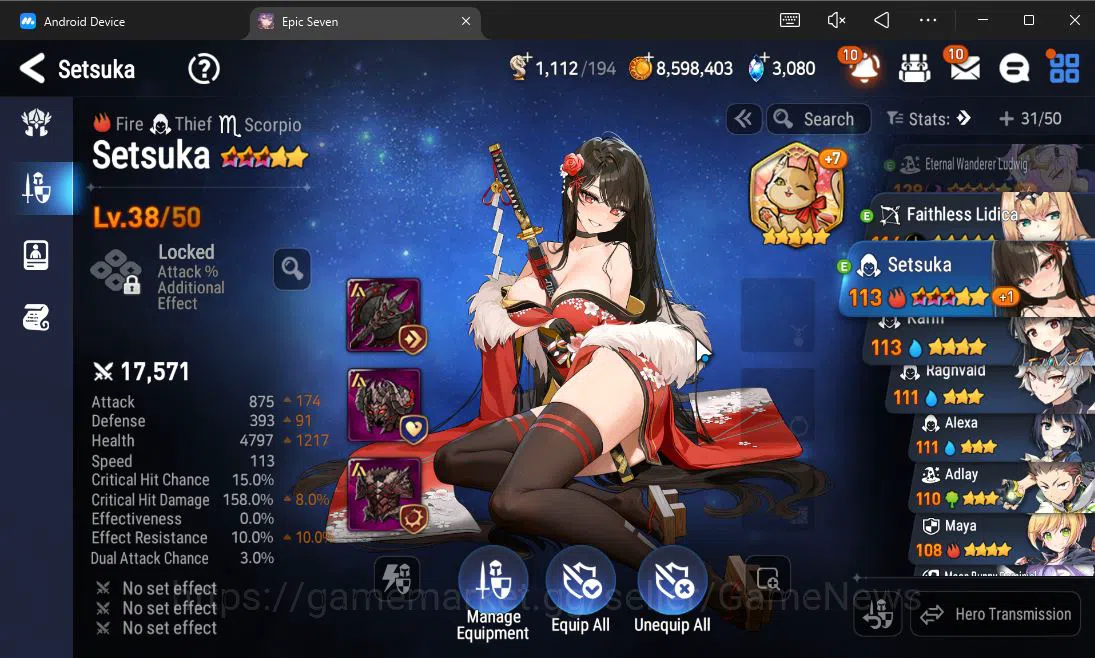 Epic Seven Accounts Starter ASIA UnVerif|Starter|3 ML (Requiem Roana,FL Lidica,EW Ludwig)+Stark,Setsuka,Ludwig|PoH ON|3K 19