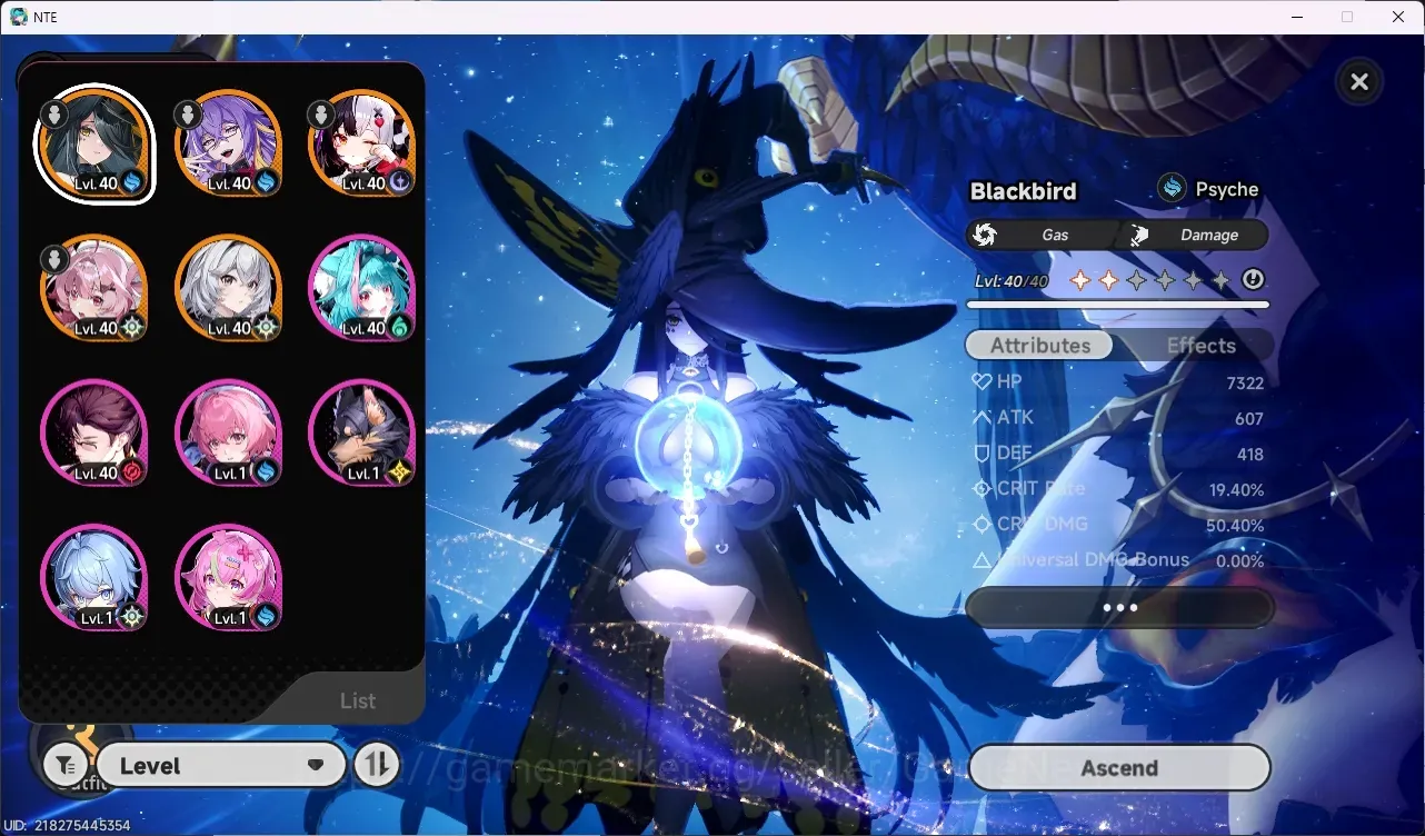 Neverness to Everness Accounts Global EU|HL 26|4 S-Class 2 Limited| Blackbird+Signature & Lacrimosa |2 Limited Glider|2 1