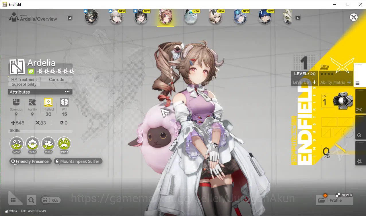 Arknights: Endfield Accounts Asia LV2|Day2 Login|3K+ Arsenal Ticket|Meta SSR Ardelia + Other SR Character|GRYPLIHNK|Take 2
