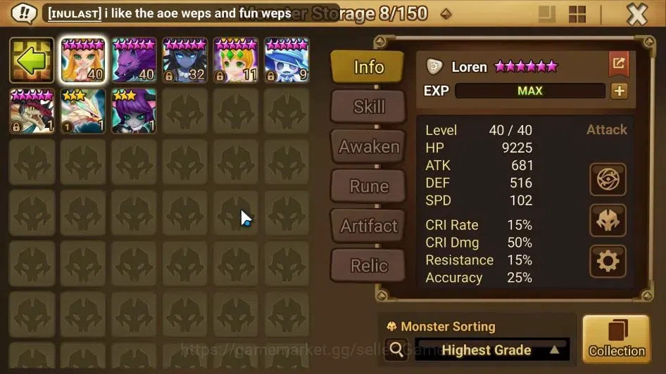 Summoners War: Sky Arena Accounts GLOBAL Lv 60|1 LD[Tian Lang]|12 Total NB5[Vanessa, image 10