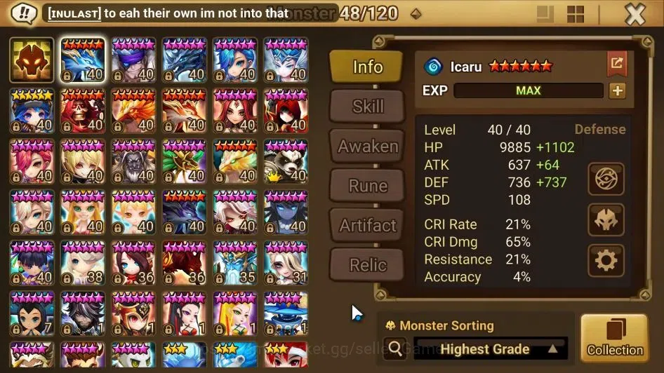 Summoners War: Sky Arena Accounts GLOBAL Lv 60|1 LD[Tian Lang]|12 Total NB5[Vanessa, image 8