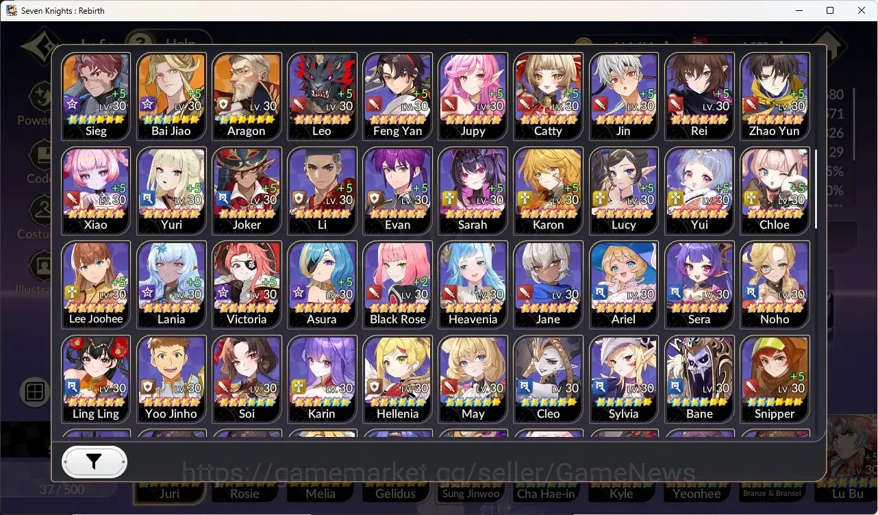Seven Knights Re:Birth Accounts Global SEA|4 Ex-7k[Juri,Rosie,Gelidus,Melia]+36 TC image 3