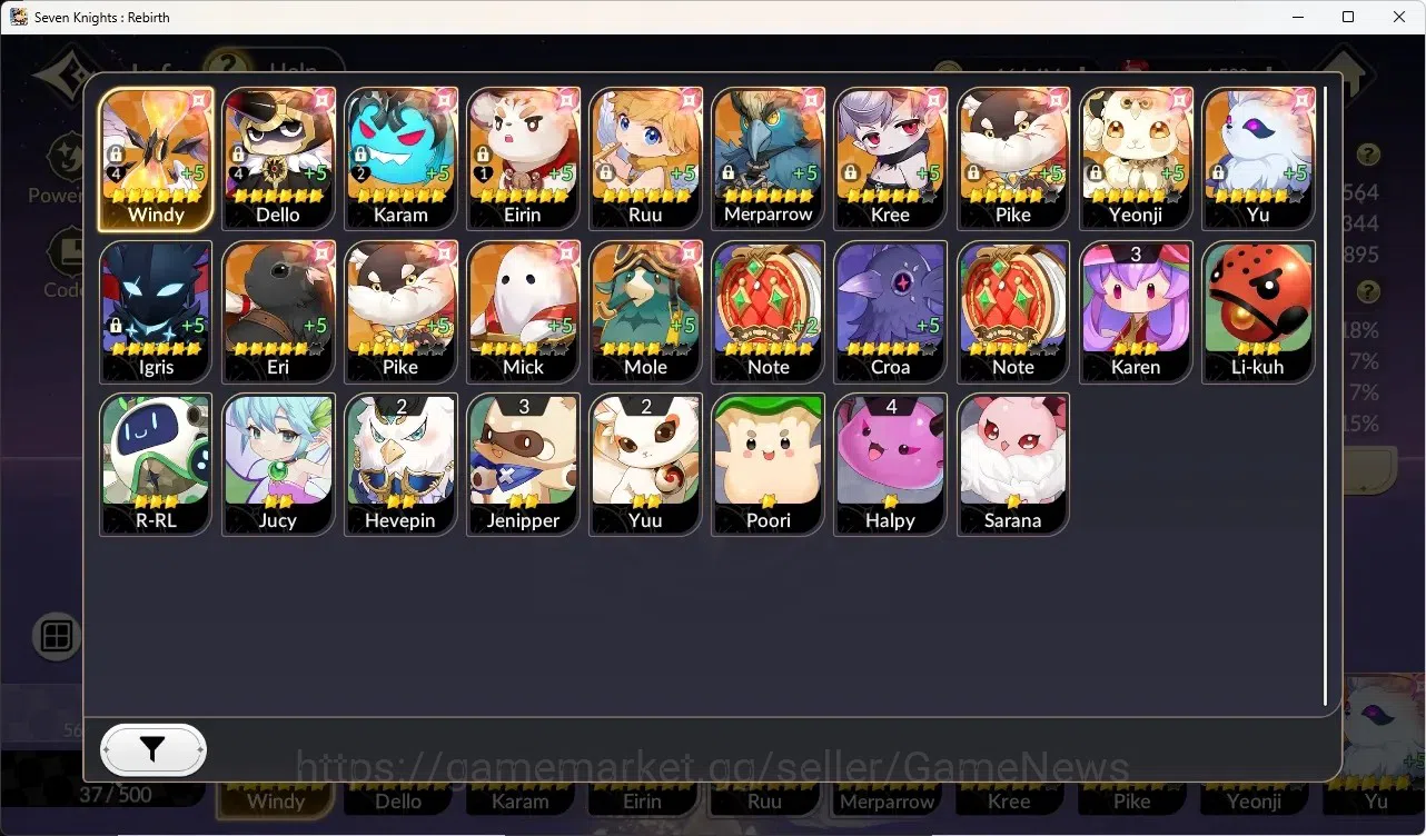 Seven Knights Re:Birth Accounts Global SEA|4 Ex-7k[Juri,Rosie,Gelidus,Melia]+36 TC image 4