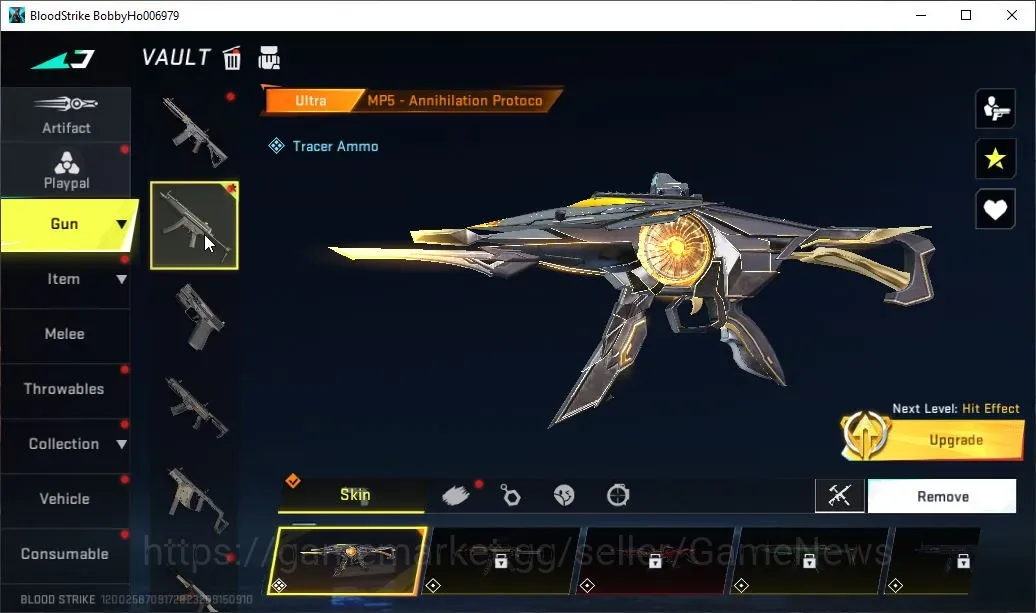 Blood Strike Accounts Others ASIA|3 Ultra MP5 Annihilation Lv4,FAL Luchador,Galil Knight|3 Legendary AUG Sunrise,Minigun 1
