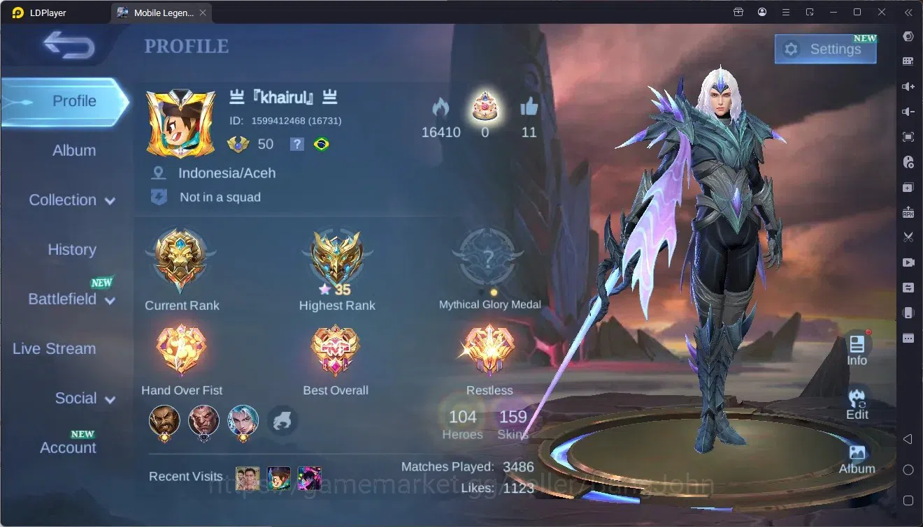 Mobile Legends: Bang Bang Accounts Collector Global |Hero 104|Skin 159|Expert|CC Natalia|9th Fanny|Spongebob Cyclops|Meowkin 1