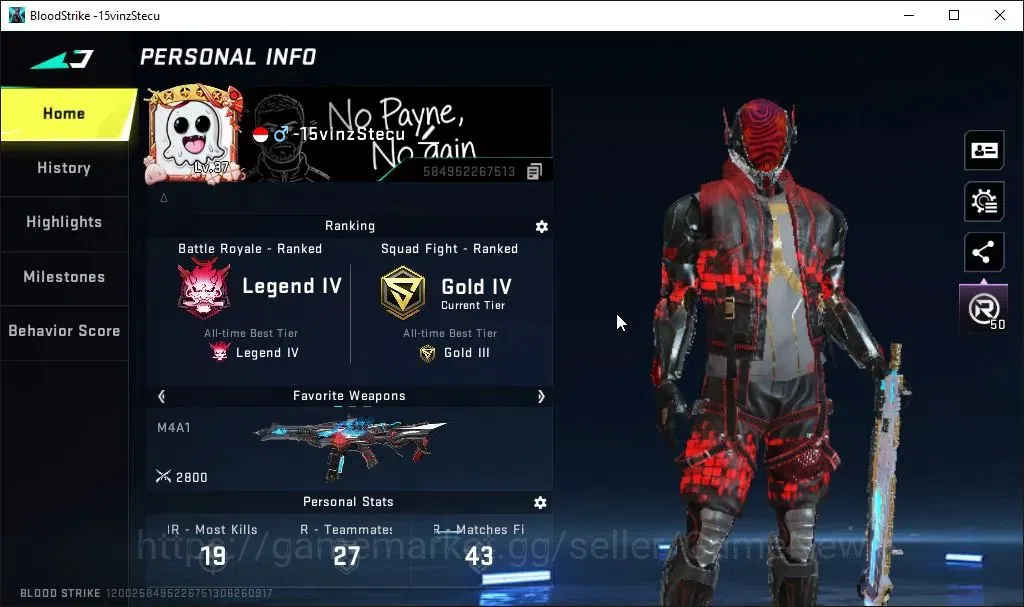 Blood Strike Accounts ASIA|4 ULTRA[SPIKE,KATYA,M4A1,INP-9]|Limited[Origi image 2