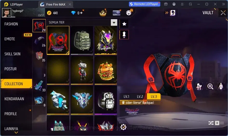 Free Fire Accounts Indonesia |Vault 120|EVO UMP-BOOYAH| EVO M60-DRESM image 10