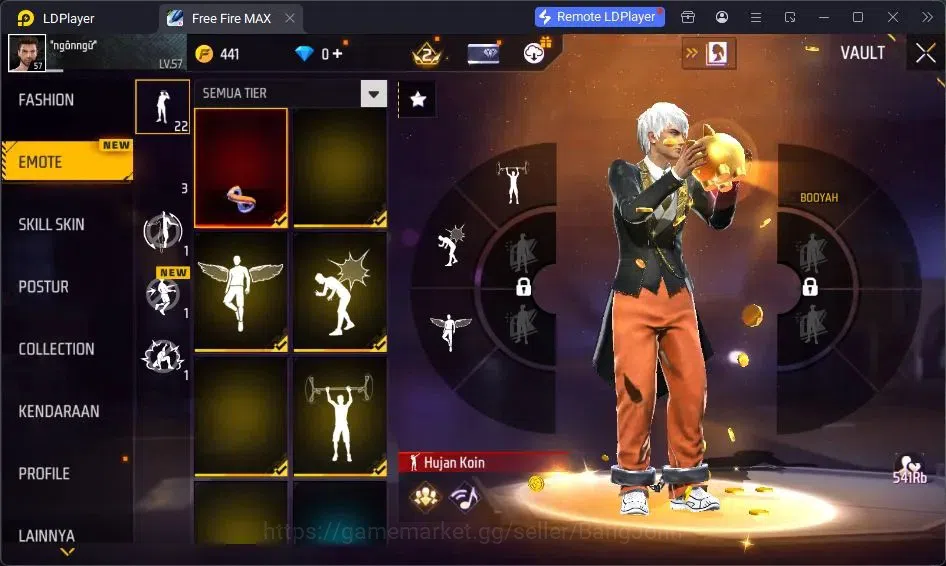 Free Fire Accounts Indonesia |Vault 120|EVO UMP-BOOYAH| EVO M60-DRESM image 11