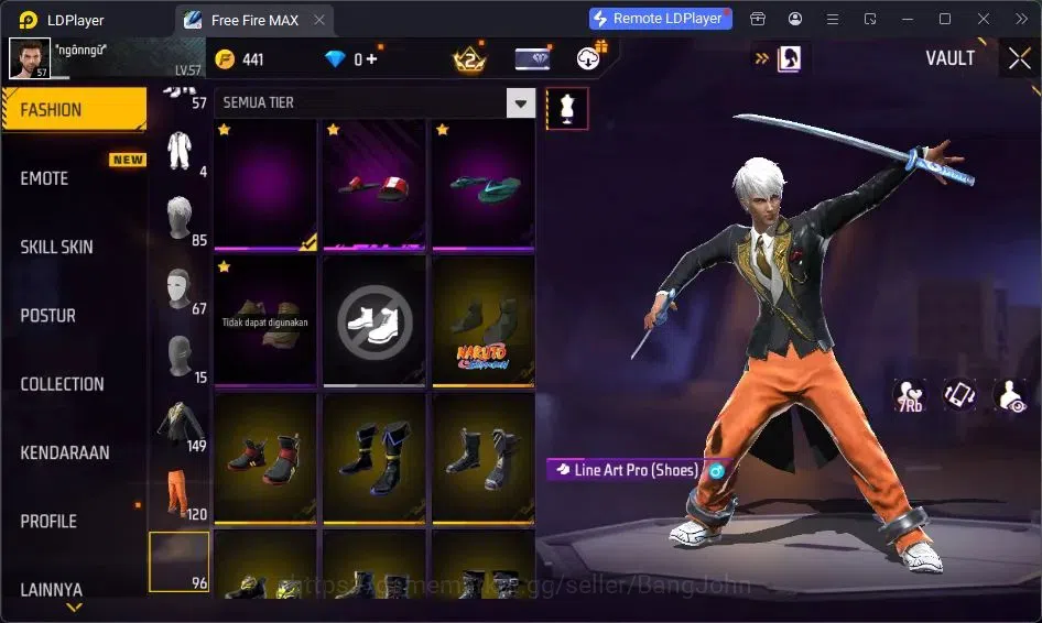 Free Fire Accounts Indonesia |Vault 120|EVO UMP-BOOYAH| EVO M60-DRESM image 12