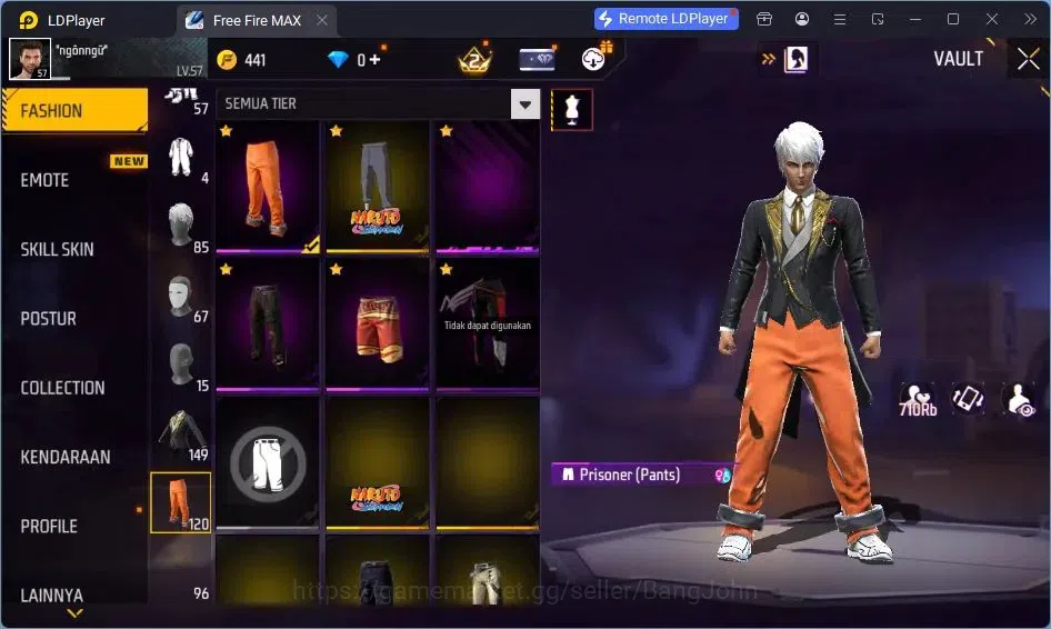 Free Fire Accounts Indonesia |Vault 120|EVO UMP-BOOYAH| EVO M60-DRESM image 13