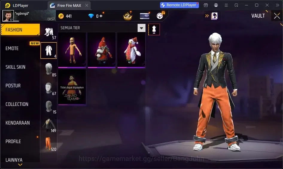 Free Fire Accounts Indonesia |Vault 120|EVO UMP-BOOYAH| EVO M60-DRESM image 18