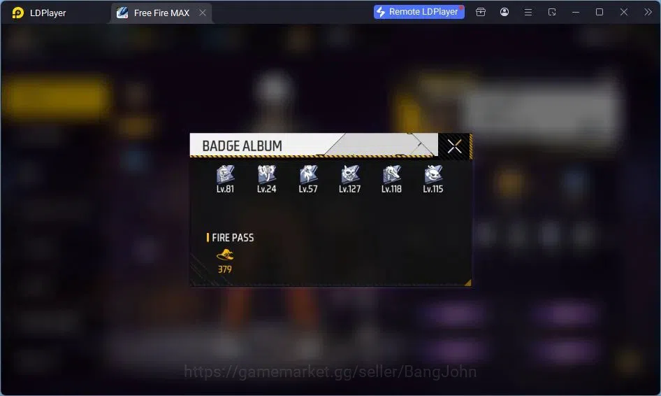 Free Fire Accounts Indonesia |Vault 120|EVO UMP-BOOYAH| EVO M60-DRESM image 19
