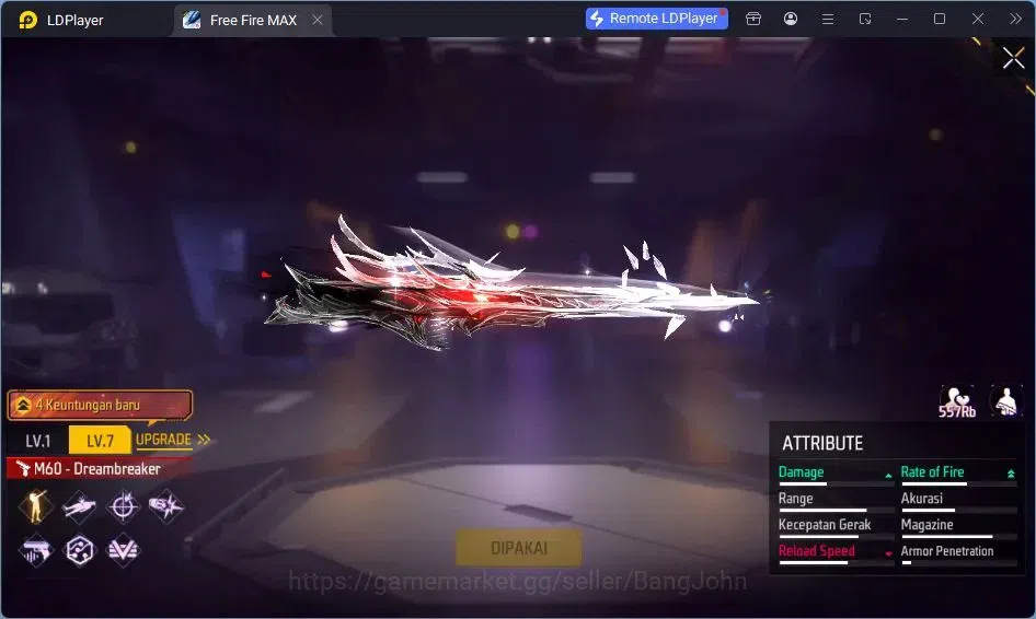 Free Fire Accounts Indonesia |Vault 120|EVO UMP-BOOYAH| EVO M60-DRESM image 5