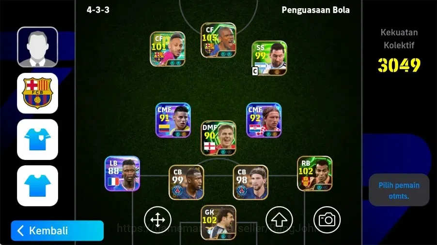 eFootball Accounts Legends & Iconic Players Mobile|PW 3049|Samuel Eto'o Epic,Luka Modric Show T,James Rodriguez Show T,Cafu 1