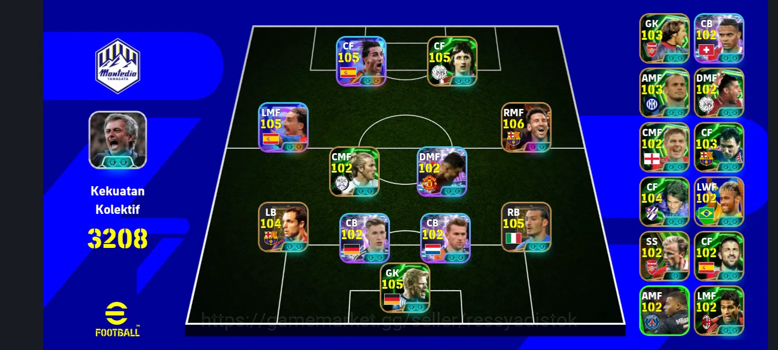 eFootball Accounts Legends & Iconic Players EFOOTBALL DREAM TEAM| BIGTIME MESSI BLITZ,J CRUYFF,D BECKHAM,ZAMBROTA,F TORRES,W 1