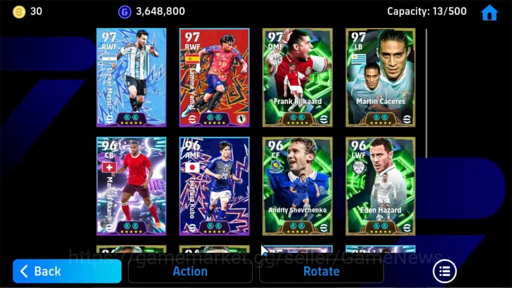 eFootball Accounts Legends & Iconic Players Android|National Team Pack Germany 2026|Epic Andriy S,Eden Hazard,Didier 8