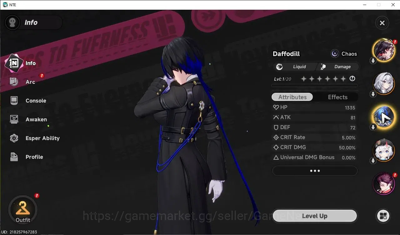 Neverness to Everness Accounts GLOBAL America|HL 3|3 SSR [Hotori,Sakiri,Daffodill image 4