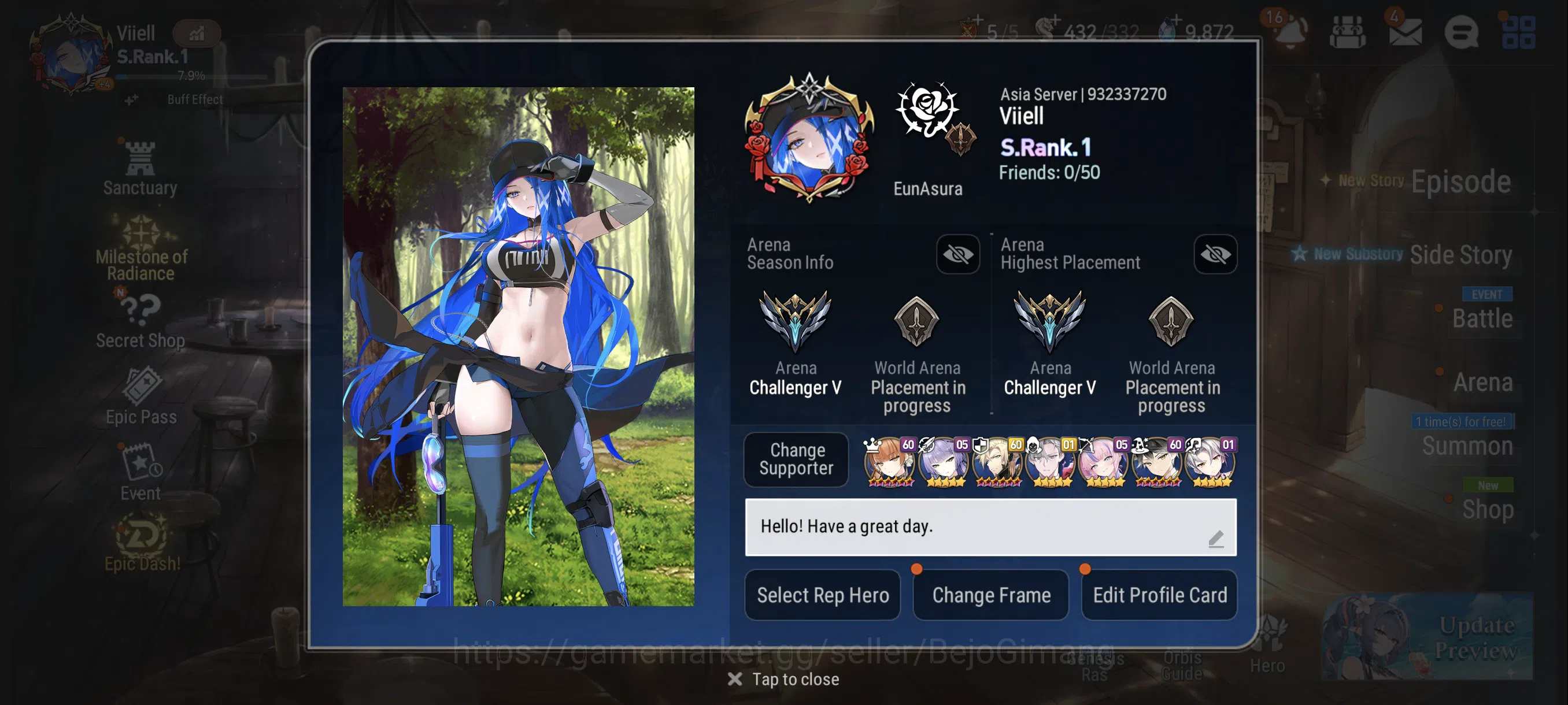Epic Seven Accounts Mid-Tier ASIA New Era Unverif|17 ML(Kise, Krau, Haste, Harsetti, Bellona, etc) Fumyr, Fenne, etc|PoH 1