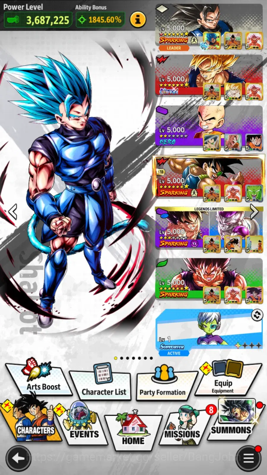 Dragon Ball Legends Accounts Android | Lv 158|303M Total Power|785 CC|1 LR|5 UL image 14