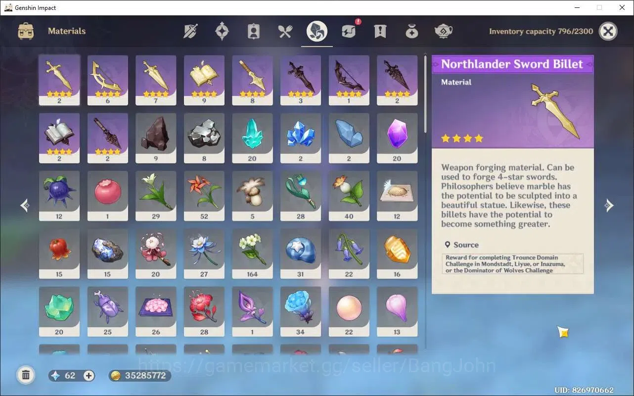 Genshin Impact Accounts ASIA|AR 60|16 limit+7Sign(11*5Wpn)|PremTeam (Wande image 10