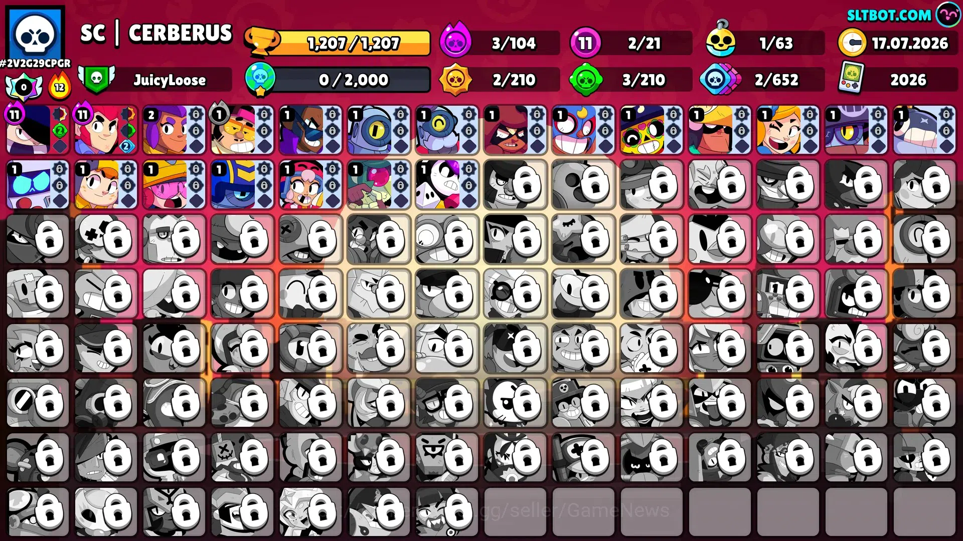 Brawl Stars Accounts 1207 Trophy|21 Brawlers 2 Max (Edgar,Colt)|9 Skin|1 Legend (Mecha Colt) 2 Myth 3 Epic|6K PP,59 Gem|CN 1