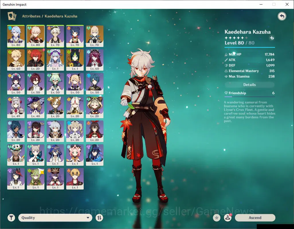 Genshin Impact Accounts ASIA|AR 50|2Limited+27(*4Character)|Kazuha,Ayato|R image 13