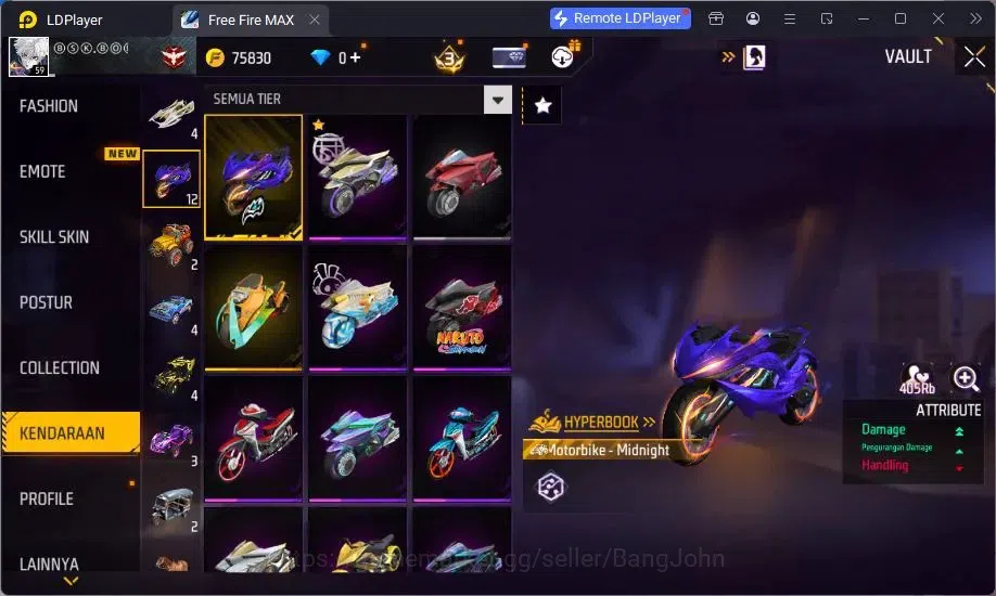 Free Fire Accounts Indonesia | M1887 Evo Lv.4, Thompson Cinder Coloss image 6