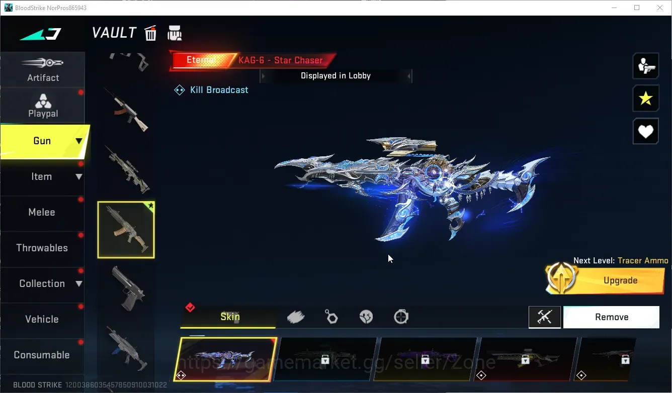Blood Strike Accounts Starter ASIA|1 ETERNAL: KAG-6 - Star Chaser Lv2 | 1 ULTRA Gun |5 Striker|1 Rename 1