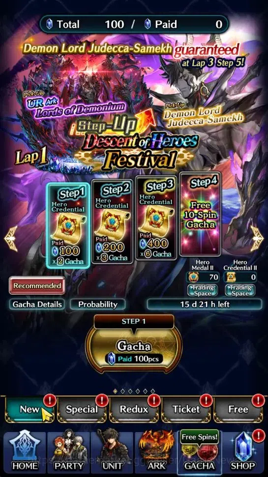 Last Cloudia Accounts Endgame GLOBAL|Rank 9|Top Tier Unit [Demon Lord Judecca-Samekh,Goddess Lilaha]|8 SSR Ark|Code 7
