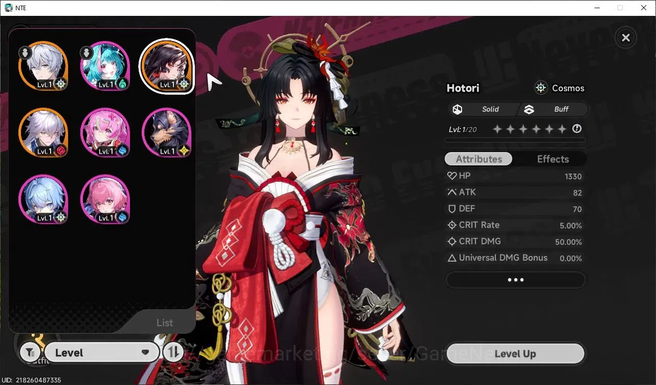 Neverness to Everness Accounts Global EU|HL 3| 2 SSR Limited Hotori, Baicang + 2 SSR Selector On |5 SR|1 S Arc|Male MC|Log 1