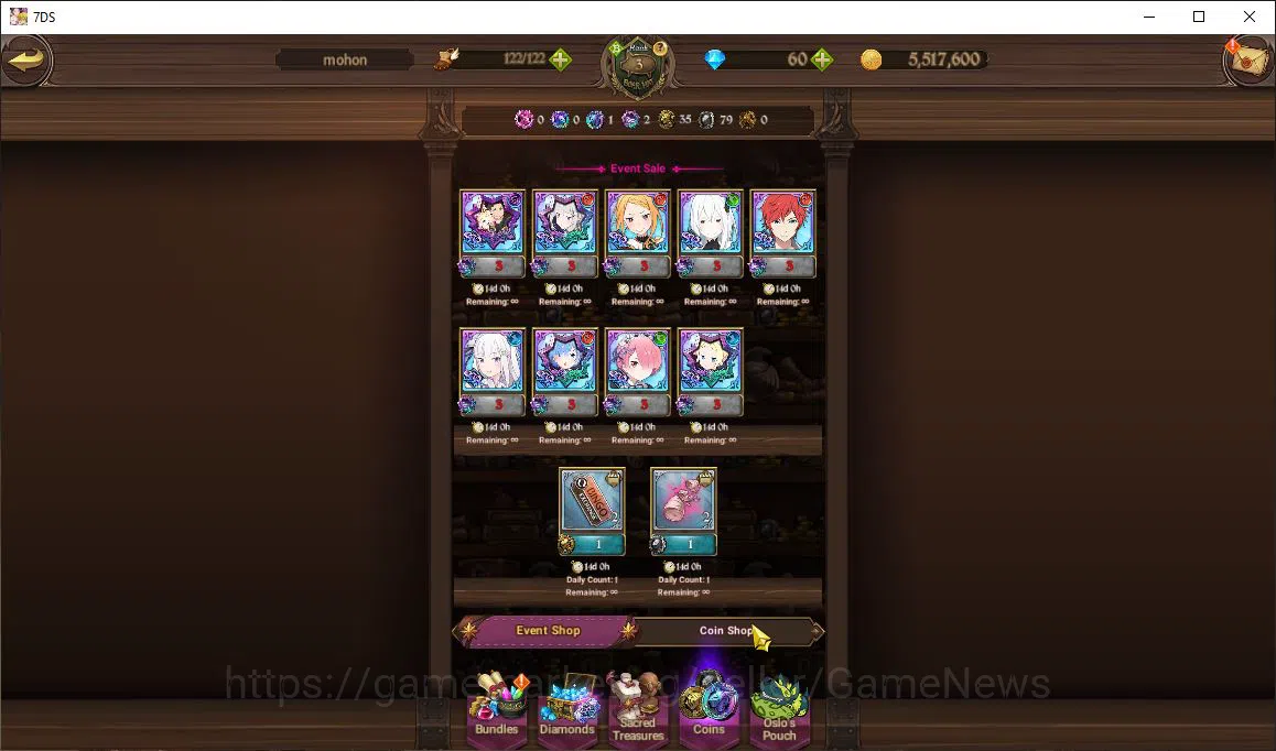 The Seven Deadly Sins: Grand Cross Accounts Global |144 k CC|Chapter 1|1 UR+Collab Re Zero|DKM image 4