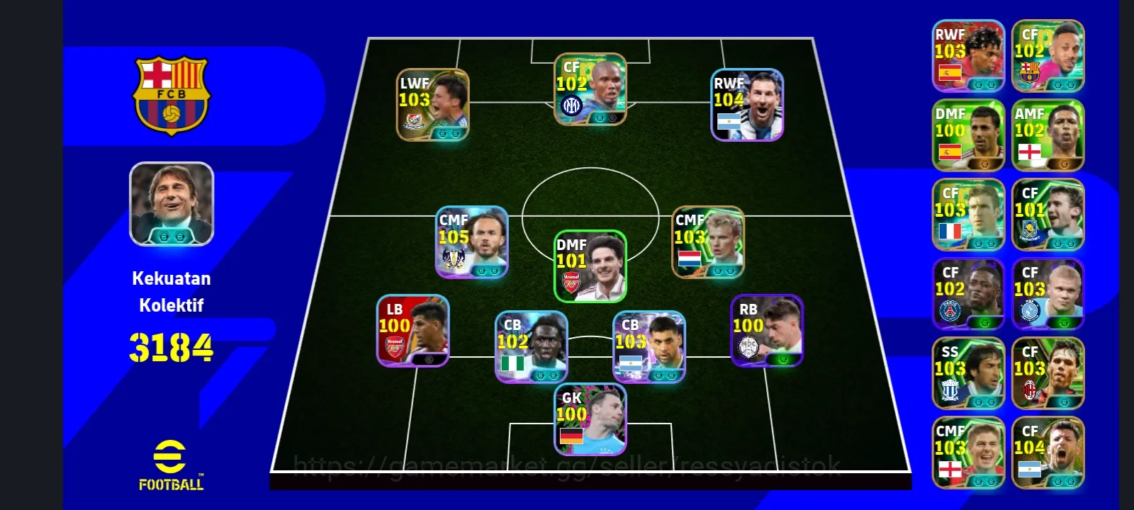 eFootball Accounts Legends & Iconic Players COLECTIVE 3182+ | NEW MIYAICHI RYO x S ETOO x D BERGKAMP x JAMES MADISON,READY 1