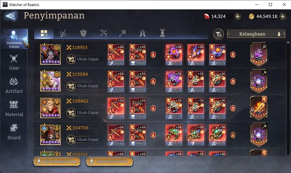 Watcher of Realms Accounts GLOBAL 60x|5,8M Power|14,7K Gems|10 Lord[IngridA4, image 18