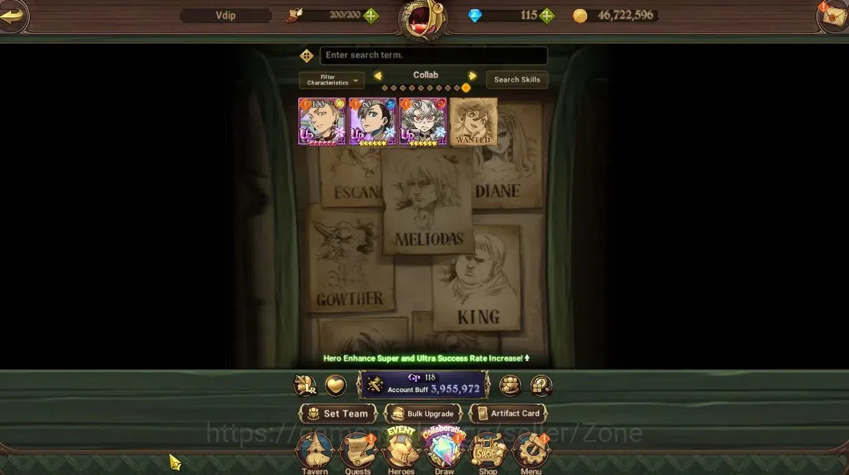 The Seven Deadly Sins: Grand Cross Accounts Whale Global 3.9M CC|6LR+10UR| MeliNemesis 6/6, Menor, 1 LR and UR selector|Code 6