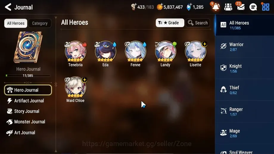 Epic Seven Accounts Starter Global|Unverif|Fresh Starter 2 ML(Lisette, Maid Chloe), Eda,Landy,Fenne|PoH+Bless ON|Theater 1