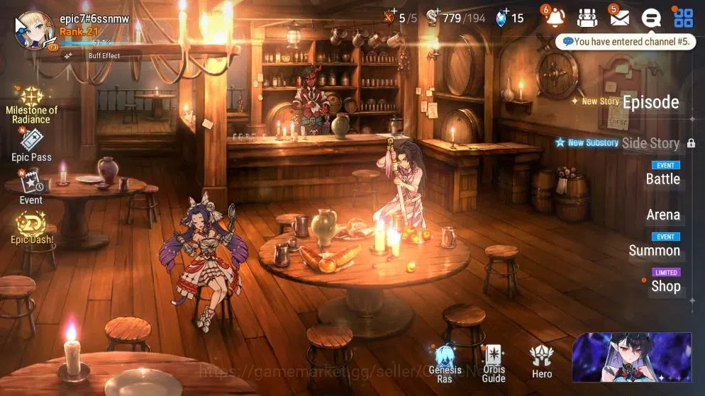Epic Seven Accounts Starter Global UnVerif|New Era|2 ML (Tidal Rift Elvira,SB Aramintha)+Sez,Tenebria,Landy,etc|Abyss F 1