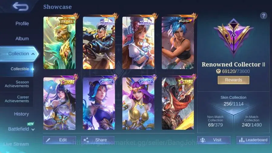 Mobile Legends: Bang Bang Accounts Global|Hero 103|Skin 256|Renowned|Sanrio Claude+Fl image 2