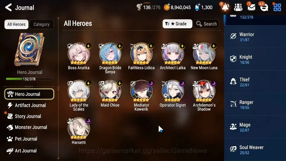 Epic Seven Accounts Starter GLOBAL Unverif|New Era|11 ML(BArunka,LOTScales,NM Luna,Etc)+P Byblis,TA Coli,Etc|PoH ON|1K 6