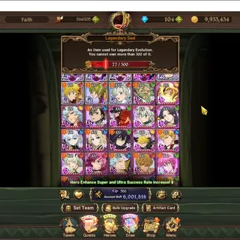 The Seven Deadly Sins: Grand Cross Accounts Others ASIA|6M CC|104 DM|7 LR,12 UR +5 Char Collab|Nmeli3/6,P