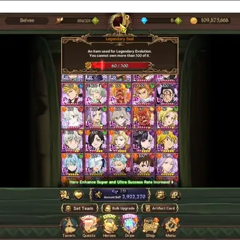 The Seven Deadly Sins: Grand Cross Accounts Endgame GLOBAL|2,2M CC|60 LS|3 LR 9 UR + Collab Tensura|COL Ludociel,M