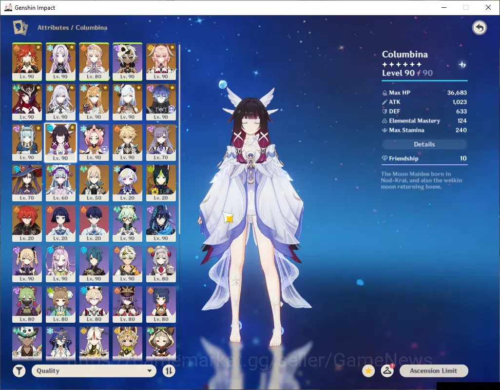 Genshin Impact Accounts ASIA|AR 59|USN Unset|PremTeam Mavu,Skirk,Flins|11 image 13