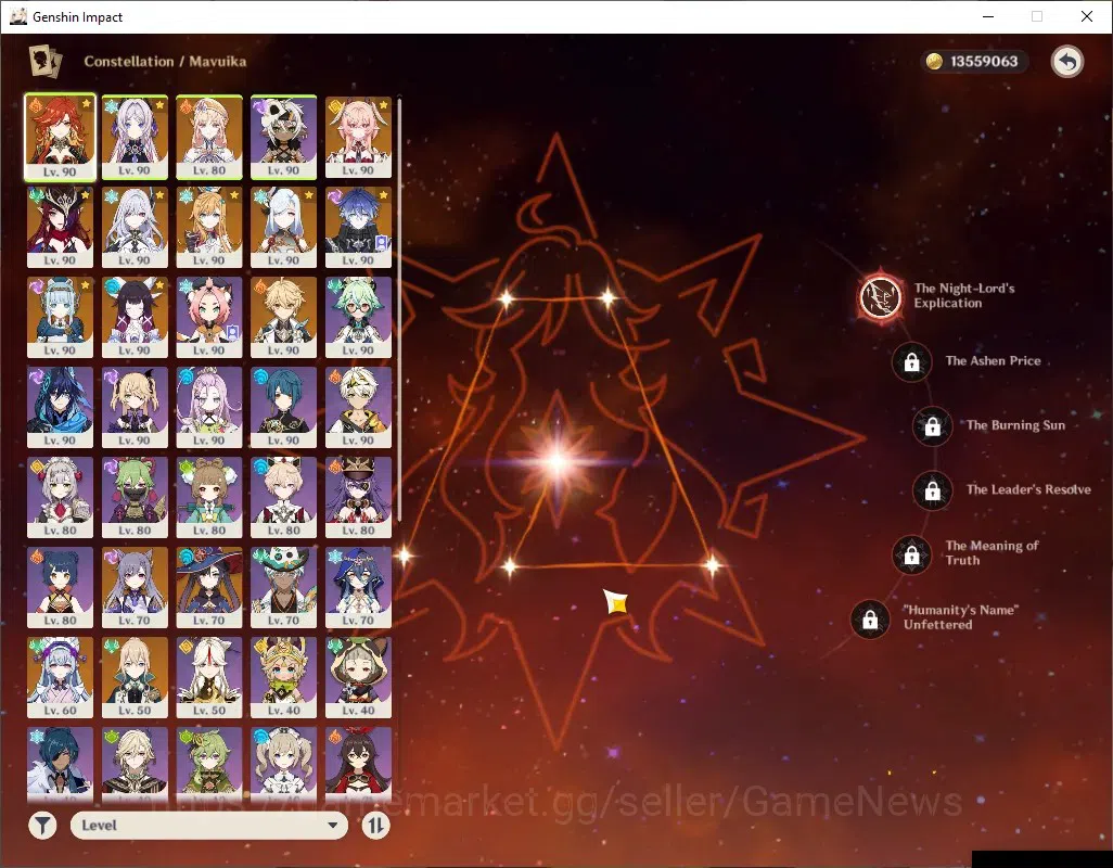 Genshin Impact Accounts ASIA|AR 59|USN Unset|PremTeam Mavu,Skirk,Flins|11 image 14