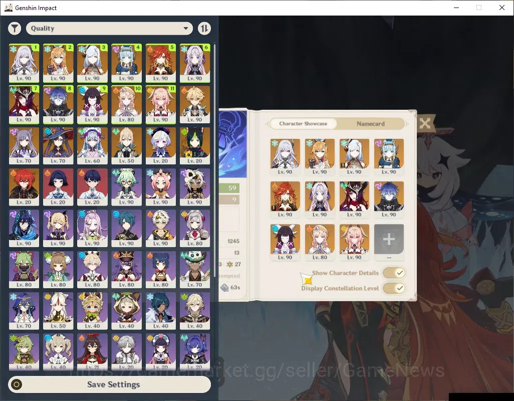 Genshin Impact Accounts ASIA|AR 59|USN Unset|PremTeam Mavu,Skirk,Flins|11 image 2